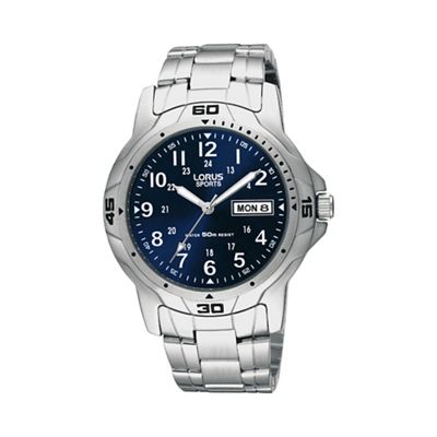 Men's silver geometric bezel bracelet watch rxn51bx7